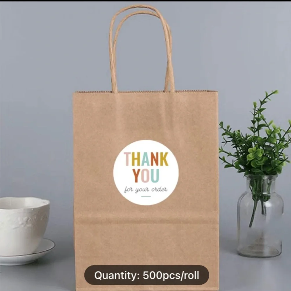 500pcs/roll 1” round thank you‎ stickers
